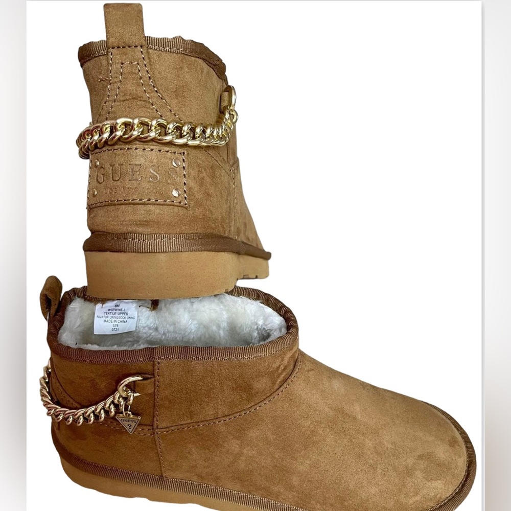 Guess Shoes Guess Womens Faux Fur Lining Bootie /Color: Brown/Tan Size: 8 NWOT - Picture 8 of 9